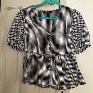 Black and White Gingham Blouse